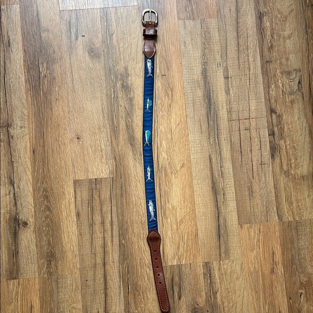 Boys Blue and Brown Fish Pattern Belt